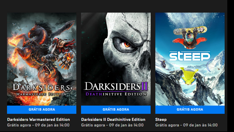 Darksiders 1, Darksiders 2 e Steep estão gratuitos na Epic Games