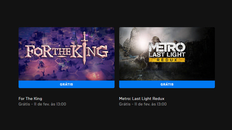 For The King e Metro: Last Light Redux estão grátis na Epic Games
